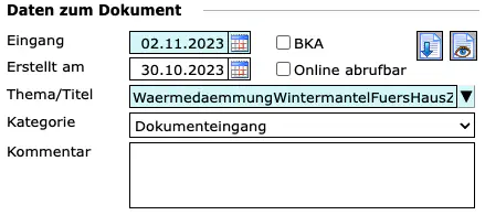 ÜbersichtDokumenteingang