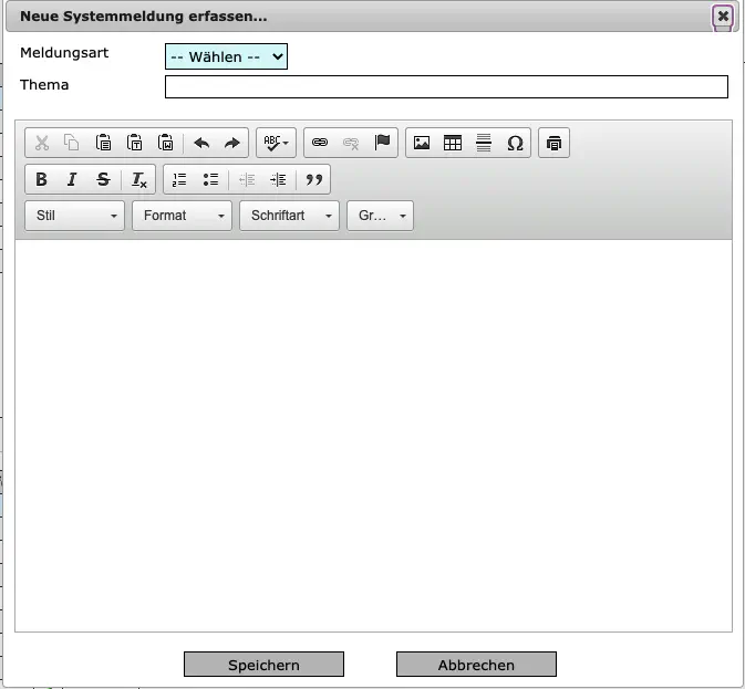 Systemmeldungen