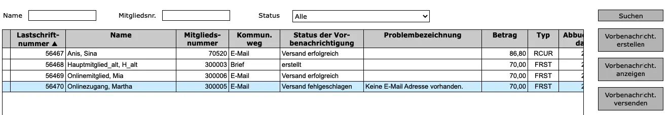 Lastschriften