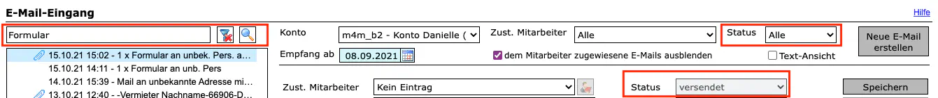 E-Mail-Eingang